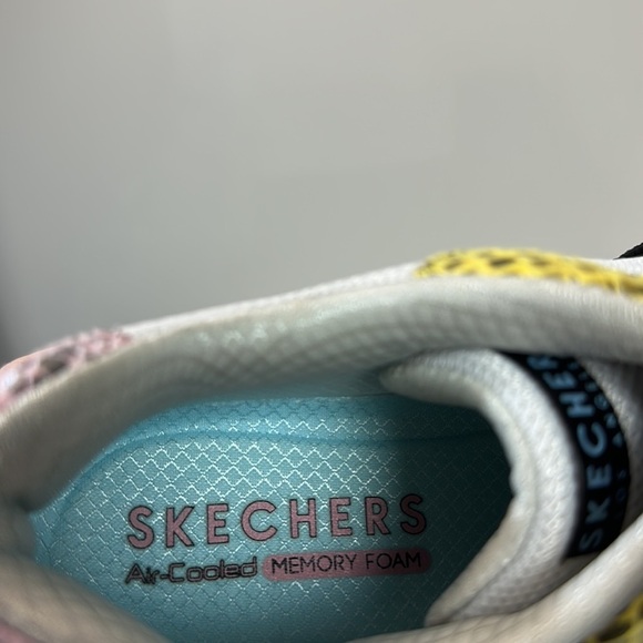 Skechers Rovina Jungle Vibes White Faux Leather Chunky Dad Sneakers Size 7 - Picture 10 of 15